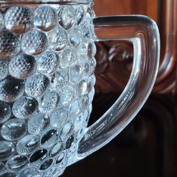 Vntg 40oz Ivima Clear Hobnail / Bubbles Pitcher - Picture 5 of 9